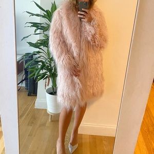 Light Pink Faux fur coat. Never worn